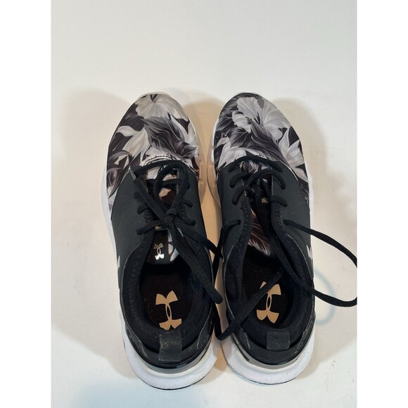Under Armour Shoes Womens Size 8 Black Floral Running Sneakers 1285750-001 - Picture 4 of 11
